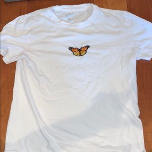 brandy melville white butterfly t-shirt